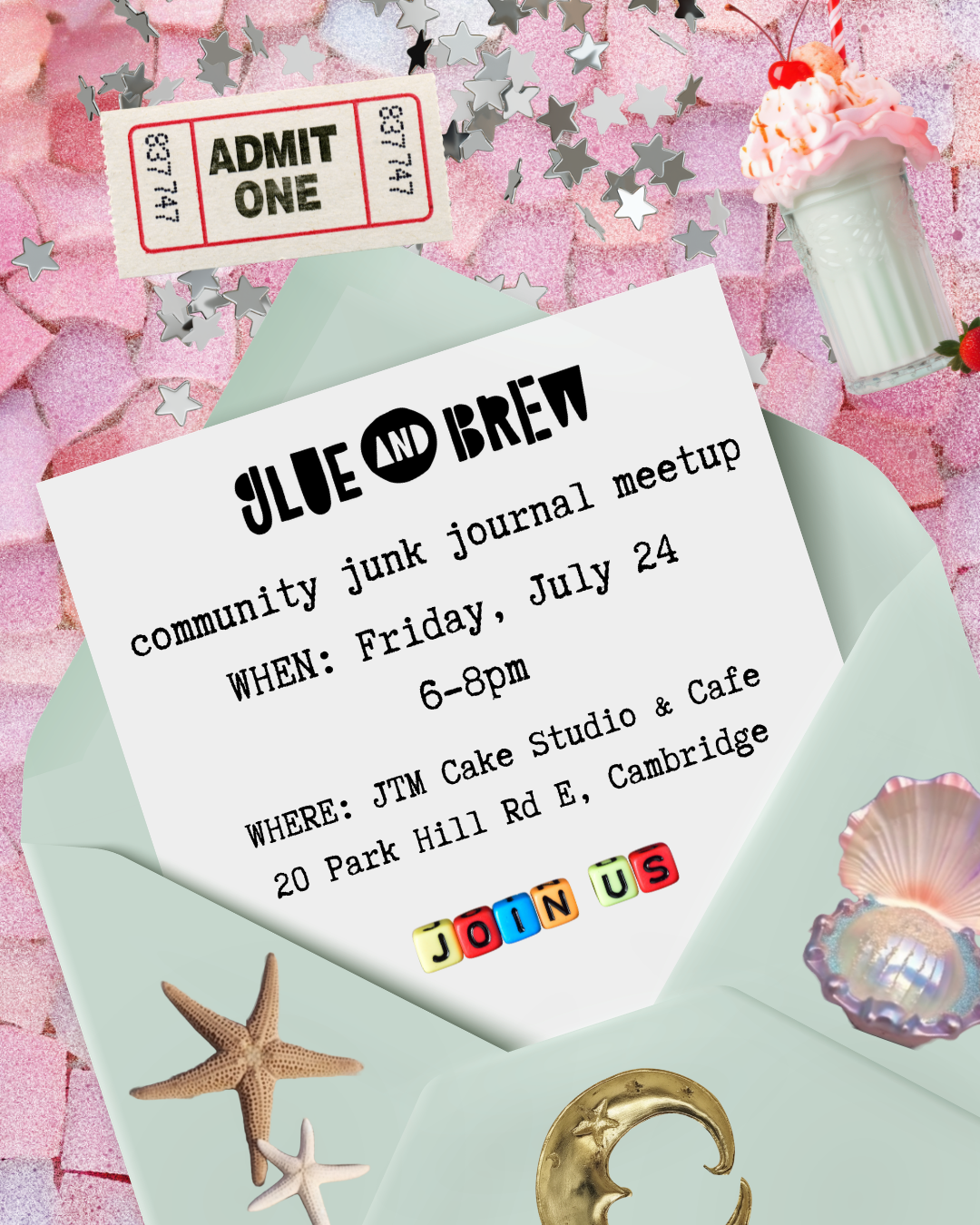 Glue & Brew Junk Journal Meetup: July 24, 2026