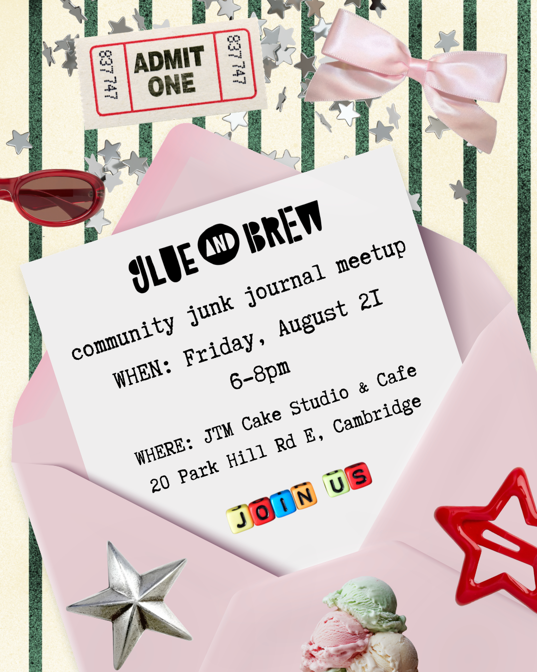 Glue & Brew Junk Journal Meetup: August 21, 2026